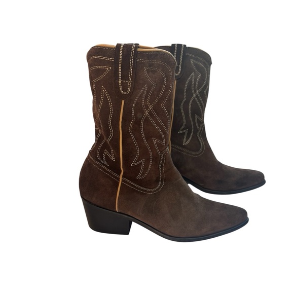 URBAN OUTFITTERS UO Leena Cowboy Boot Chocolate SIZE US 7/EURO 38 - Picture 7 of 10